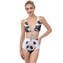 Cute Panda Bear Animal Cartoon Tied Up Two Piece Swimsuit View1