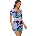 Birds Bird Vultures Tree Branches Low Cut Cap Sleeve Mini Dress View3