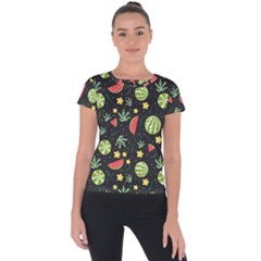 Watermelon Berries Patterns Pattern Short Sleeve Sports Top  by Semog4