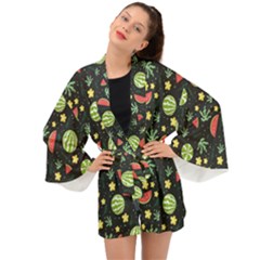 Watermelon Berries Patterns Pattern Long Sleeve Kimono by Semog4