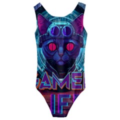 Gamer Life Kids  Cut-out Back One Piece Swimsuit by minxprints