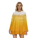 Texture Pattern Macro Glass Of Beer Foam White Yellow Round Neck Long Sleeve Bohemian Style Chiffon Mini Dress View1