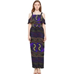 Manadala Twirl Abstract Draped Sleeveless Chiffon Jumpsuit by Semog4