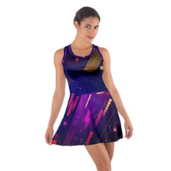 Colorful Abstract Background Creative Digital Art Colorful Geometric Artwork Cotton Racerback Dress by Semog4