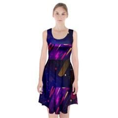 Colorful Abstract Background Creative Digital Art Colorful Geometric Artwork Racerback Midi Dress by Semog4