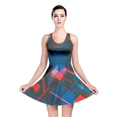 Minimalist Abstract Shaping Abstract Digital Art Minimalism Reversible Skater Dress by Semog4