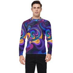 Colorful Waves Abstract Waves Curves Art Abstract Material Material Design Men s Long Sleeve Rash Guard by Semog4