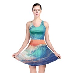 Artistic Wave Sea Reversible Skater Dress by Semog4