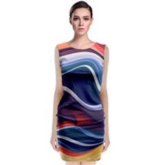 Wave Of Abstract Colors Classic Sleeveless Midi Dress by Semog4