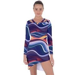 Wave Of Abstract Colors Asymmetric Cut-out Shift Dress by Semog4