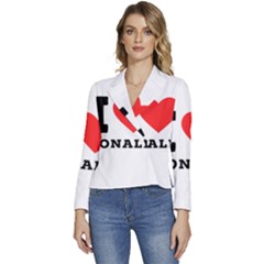 I Love Ronald Women s Long Sleeve Revers Collar Cropped Jacket by ilovewhateva