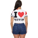 I love kevin Side Button Cropped Tee View4