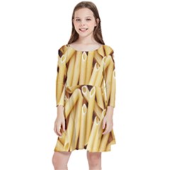 Pasta-79 Kids  Quarter Sleeve Skater Dress by nateshop