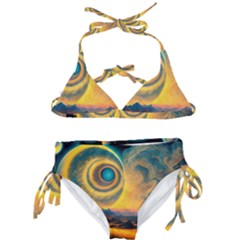 Ai Generated Surrealist Fantasy Dream Moon Space Kids  Classic Bikini Set by Jancukart