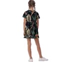 Tropical Leaves Foliage Monstera Nature Home Pattern Kids  Asymmetric Collar Dress View2