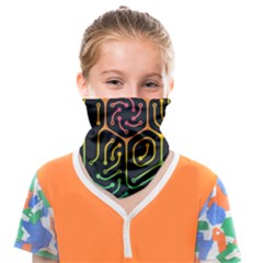 Circuit Hexagonal Geometric Pattern Background Pattern Face Covering Bandana (kids) by Jancukart