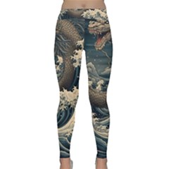 Sea Dragon Kanagawa Sea Monster Classic Yoga Leggings by Jancukart