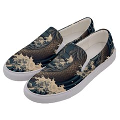 Sea Dragon Kanagawa Sea Monster Men s Canvas Slip Ons by Jancukart