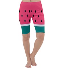 Watermelon Fruit Pattern Cropped Leggings  by Semog4