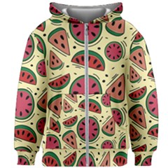 Watermelon Pattern Slices Fruit Kids  Zipper Hoodie Without Drawstring by Semog4