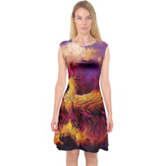 Phoenix Bird Capsleeve Midi Dress by Semog4