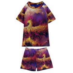 Phoenix Bird Kids  Swim Tee And Shorts Set by Semog4