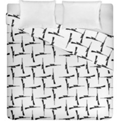 Precision Pursuit: Hunting Motif Black And White Pattern Duvet Cover Double Side (king Size) by dflcprintsclothing