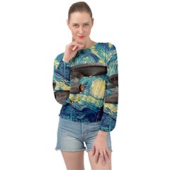 Star Trek Starship The Starry Night Van Gogh Banded Bottom Chiffon Top by Semog4