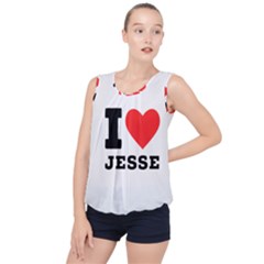 I Love Jesse Bubble Hem Chiffon Tank Top by ilovewhateva