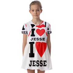 I Love Jesse Kids  Short Sleeve Pinafore Style Dress by ilovewhateva