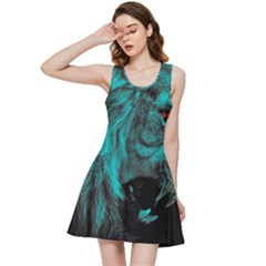 Angry Male Lion Predator Carnivore Inside Out Racerback Dress by Semog4