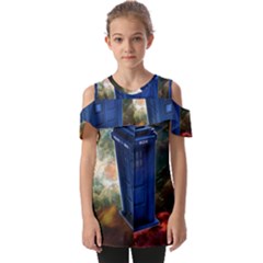 The Police Box Tardis Time Travel Device Used Doctor Who Fold Over Open Sleeve Top by Semog4