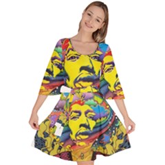 Psychedelic Rock Jimi Hendrix Velour Kimono Dress by Semog4