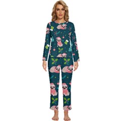 Pattern Christmas Funny Womens  Long Sleeve Lightweight Pajamas Set by Semog4