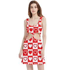 Background Card Checker Chequered Velour Cutout Dress by Semog4