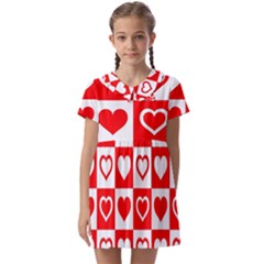 Background Card Checker Chequered Kids  Asymmetric Collar Dress by Semog4