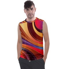 Abstract Colorful Background Wavy Men s Regular Tank Top by Semog4