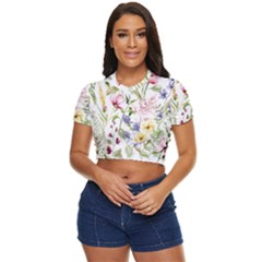 Bunch Of Flowers Side Button Cropped Tee by zappwaits