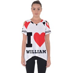 I Love William Cut Out Side Drop Tee by ilovewhateva