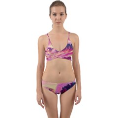 Wave Waves Ocean Sea Wrap Around Bikini Set by Ravend