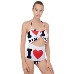 I Love David Scallop Top Cut Out Swimsuit by ilovewhateva