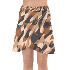 Abstract Camouflage Pattern Wrap Front Skirt by Jack14