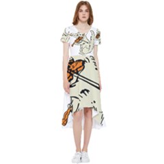 Cat Playing The Violin Art High Low Boho Dress by oldshool