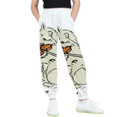 Cat Playing The Violin Art Kids  Elastic Waist Pants by oldshool