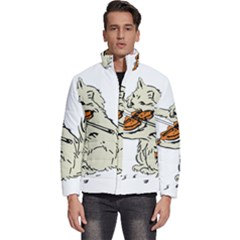 Cat Playing The Violin Art Men s Puffer Bubble Jacket Coat by oldshool