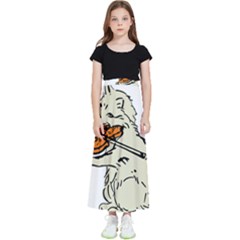 Cat Playing The Violin Art Kids  Flared Maxi Skirt by oldshool