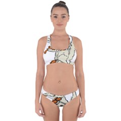 Cat Playing The Violin Art Cross Back Hipster Bikini Set by oldshool