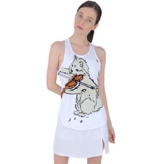 Cat Playing The Violin Art Racer Back Mesh Tank Top by oldshool