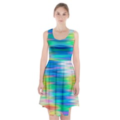 Wave Rainbow Bright Texture Racerback Midi Dress by Semog4