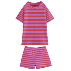 Stripes-striped-design-pattern Kids  Swim Tee And Shorts Set by Semog4